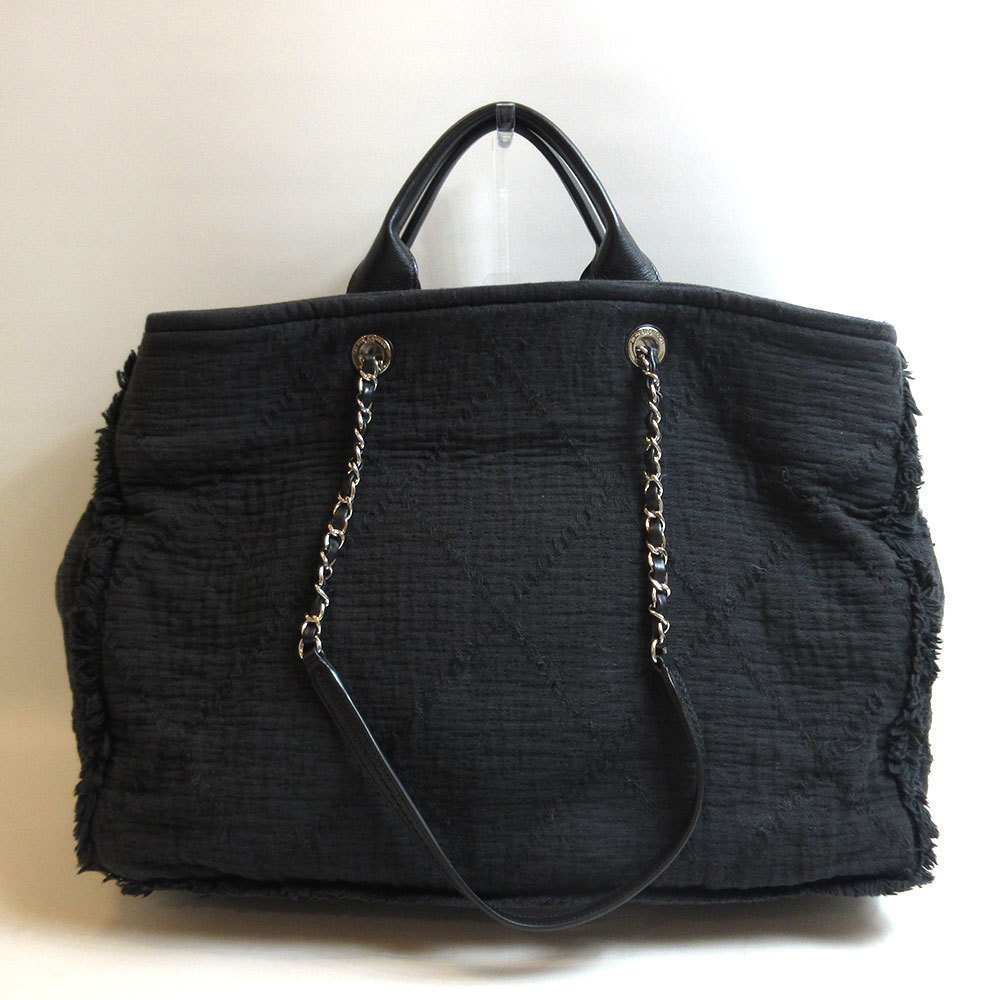 Chanel Black Shopping Bag Large Canvas